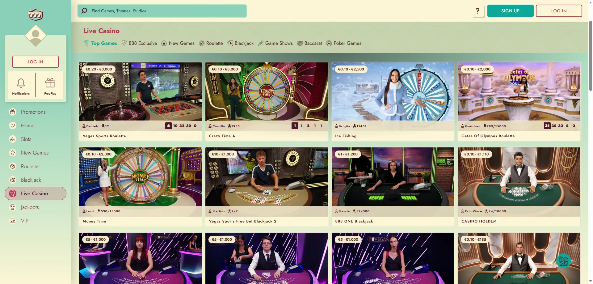 Play Crazy Time live casino game at 777 Casino real money